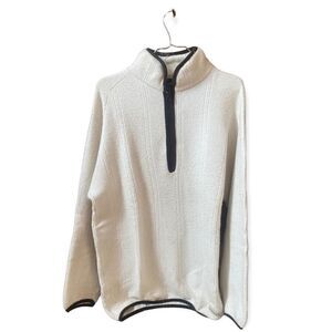 No End SZ L vintage cream sweater with brown trim